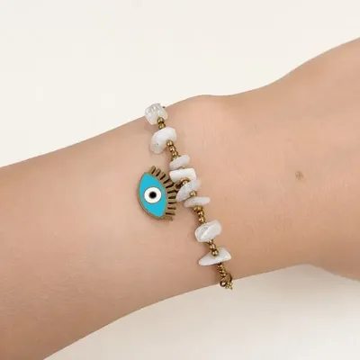 Bracelets - White Moonstone A Protection Bracelet – Evil Eye - ARABESK