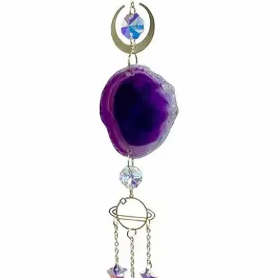 Decorative objects - Mauve Agate, Cosmic Earth & Crystal Sun Catcher Mobile 41cm - ARABESK