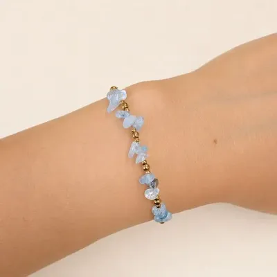Bracelets - Bracelet Énergie en Aigue-Marine A+ – Éclats de Pierre - ARABESK