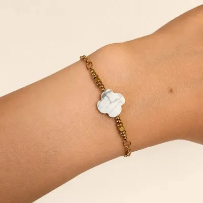 Bracelets - Lucky Bracelet, Howlite – Clover - ARABESK