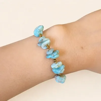 Bracelets - Larimar A Energy Bracelet – Stone Chips - ARABESK
