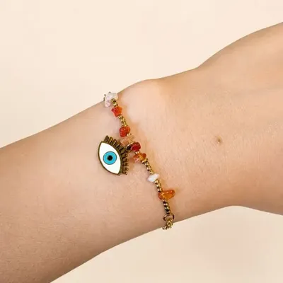 Bracelets - Bracelet Protection en Cornaline A – Mauvais Œil - ARABESK