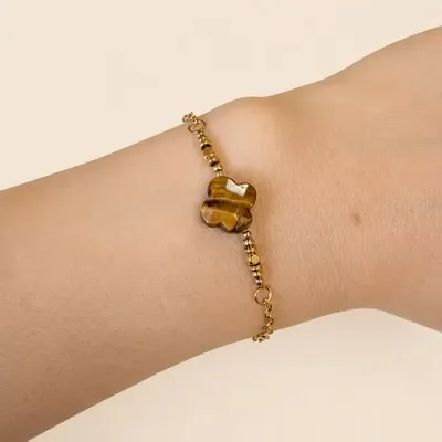 Bracelets - Luck Bracelet, Grade-A Tiger's Eye – Clover - ARABESK