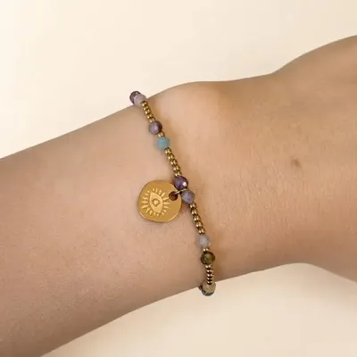 Bracelets - Protection Bracelet, Multicolor Tourmaline – Protective Eye - ARABESK