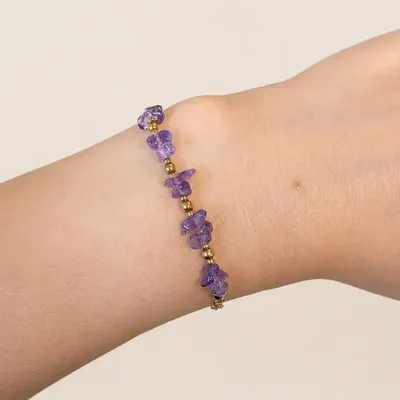 Bracelets - Energy Bracelet, Grade-A+ Amethyst – Stone Chips - ARABESK