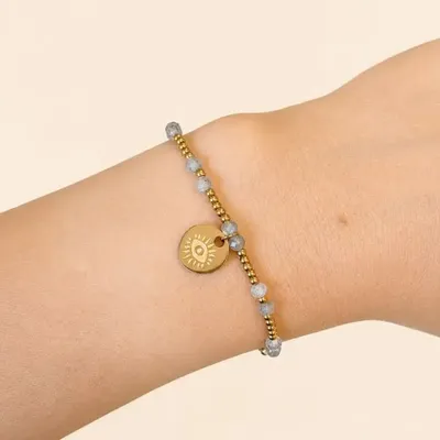 Bracelets - Protection Bracelet, AA Labradorite – Protective Eye - ARABESK