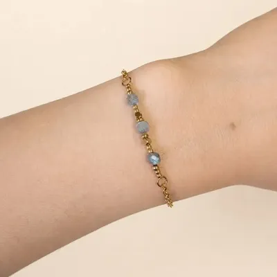 Bracelets - Bracelet Chance en Labradorite AA – Perles Carrées Facettées - ARABESK