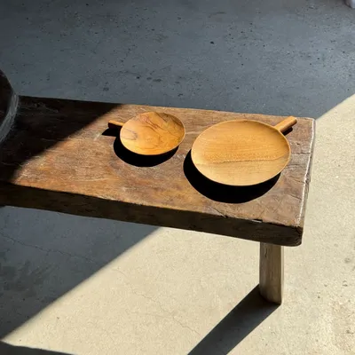Assiettes de réception - Set de 2 coupelles de service en teck d'Indonésie D14 &D25 - OFFICE OBJETS