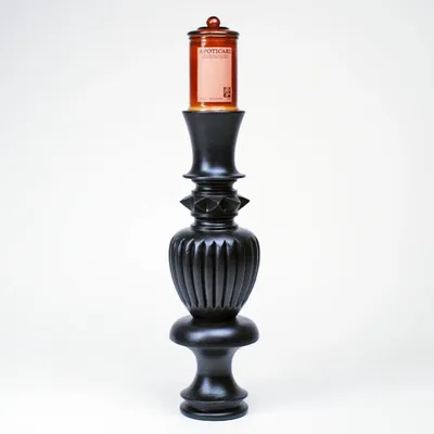Candlesticks and candle holders - A pair of stained wood candle holders - ESMERY EBENISTERIE