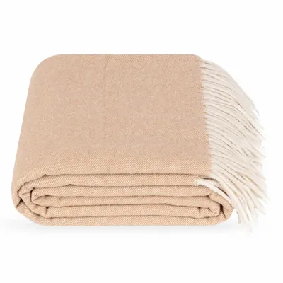 Throw blankets - Australian Merino Wool Throw Steppe - LANAVITTA