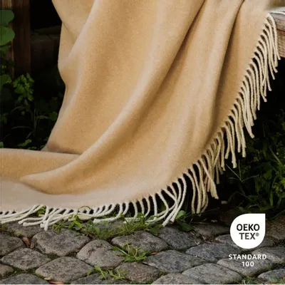 Throw blankets - Australian Merino Wool Throw Steppe - LANAVITTA