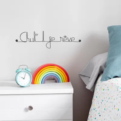 Other wall decoration - Wire Wall Decor\” Shh! I dream\” - Baby/Child - BIJOUX DE MUR