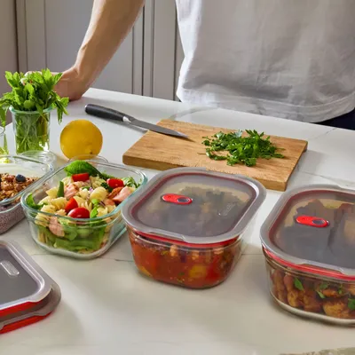 Food storage - BLACK+BLUM Stack + Nest Boîte Alimentaire En Verre 380|600|900/1.2L - BLACK+BLUM EUROPE