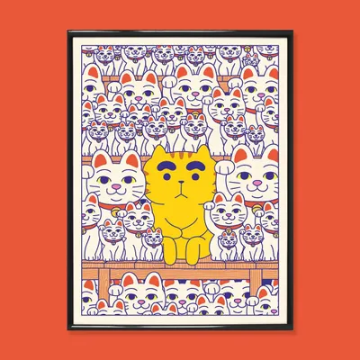 Affiches - Affiche "Maneki neko" - Format 30x40cm ou A4 - YEAAAH! STUDIO