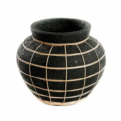 Vases - Le Vase Belly - Noir Naturel - L - BAZAR BIZAR LIVING