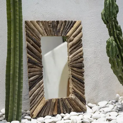 Mirrors - The Driftwood Framed Mirror - Natural - M - BAZAR BIZAR LIVING