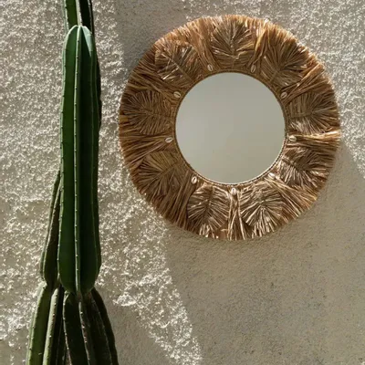Mirrors - The Palm Tree Mirror - Natural - M - BAZAR BIZAR LIVING