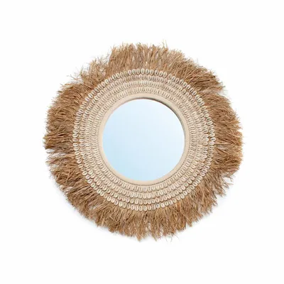 Miroirs - Le Miroir Raffia Cowrie - Blanc Naturel - BAZAR BIZAR LIVING