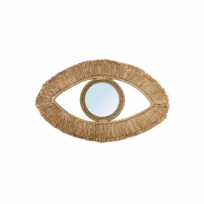 Mirrors - The Raffia Eye Mirror - Natural - M - BAZAR BIZAR LIVING