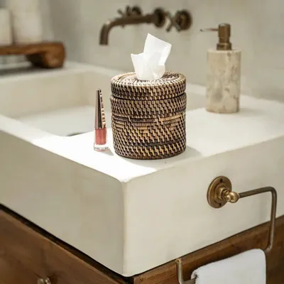Coffrets et boîtes - La Boîte À Mouchoirs Colonial - Brun Naturel - BAZAR BIZAR LIVING
