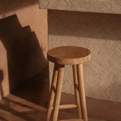 Tabourets - Le Tabouret de Bar Kedut - Naturel - BAZAR BIZAR LIVING