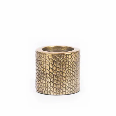 Bougeoirs et photophores  - Bougeoir Croco - Laiton - M - BAZAR BIZAR LIVING