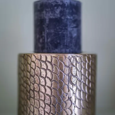Bougeoirs et photophores  - Bougeoir Croco - Laiton - M - BAZAR BIZAR LIVING