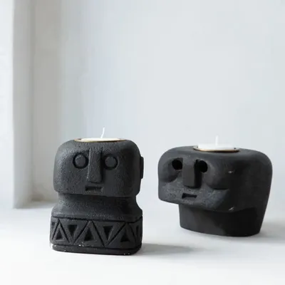 Candlesticks and candle holders - The Sumba Stone #26 Candle Holder - BAZAR BIZAR LIVING