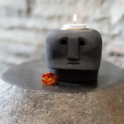 Bougeoirs et photophores  - Le Sumba Stone #27 Bougeoir - BAZAR BIZAR LIVING