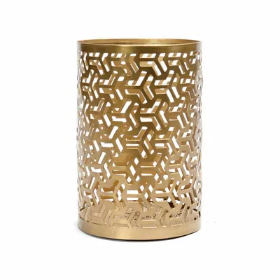 Candlesticks and candle holders - The Hollow Zigzag - Gold - M - BAZAR BIZAR LIVING