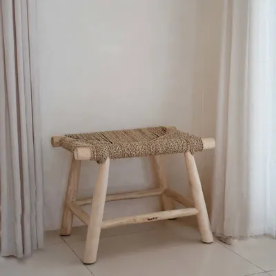 Stools - The Porto Seagrass Stool - Natural - M - BAZAR BIZAR LIVING