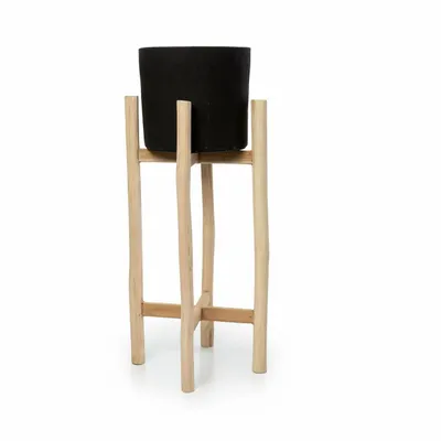 Flower pots - The Charcoal High - Black Natural - L - BAZAR BIZAR LIVING
