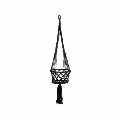 Decorative objects - The Macrame Plant Holder - Black - M - BAZAR BIZAR LIVING