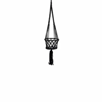 Decorative objects - The Macrame Plant Holder - Black - S - BAZAR BIZAR LIVING