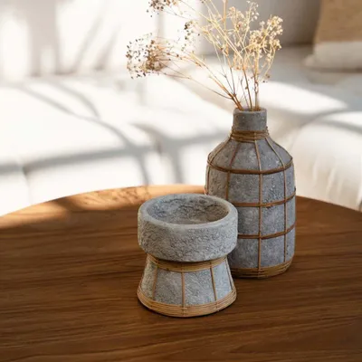 Vases - The Whoopy Vase - Concrete Natural - L - BAZAR BIZAR LIVING