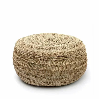 Ottomans - The Seagrass Pouffe - Natural - M - BAZAR BIZAR LIVING