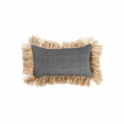 Cushions - The Cotton Bonita Cushion Cover - Natural Black - 30x50 - BAZAR BIZAR LIVING