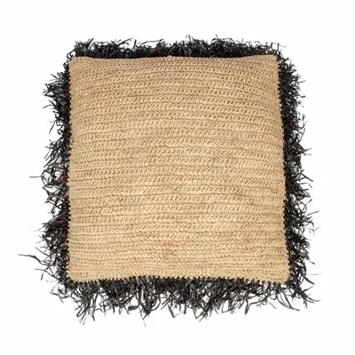 Coussins - La Housse De Coussin En Raphia - Naturel Noir - 60x60 - BAZAR BIZAR LIVING
