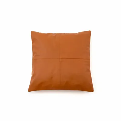 Coussins - La Housse de Coussin Four Leather Panel - Camel - 40x40 - BAZAR BIZAR LIVING