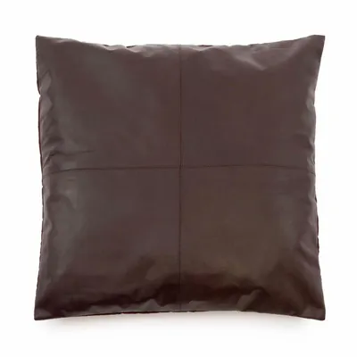 Coussins - La Housse De Coussin Cuir Quatre Panneaux - Chocolat - 60x60 - BAZAR BIZAR LIVING