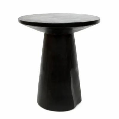 Other tables - The Timber Conic Side Table - Black - 50 - BAZAR BIZAR LIVING