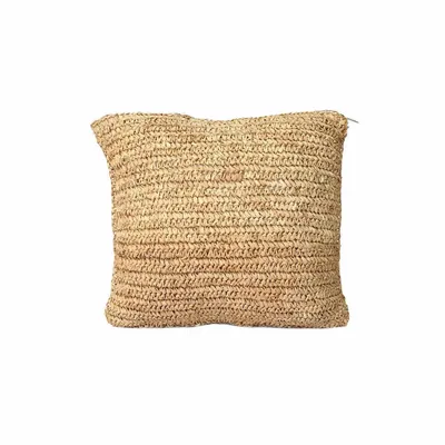 Coussins - La Housse De Coussin Raffia Flores Carrée - Naturel - 40x40 - BAZAR BIZAR LIVING