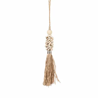 Decorative objects - The Cowrie and Raffia Tassel - Natural - BAZAR BIZAR LIVING
