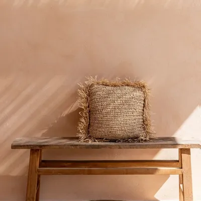 Coussins - La Housse De Coussin Raffia Carré - Naturel - 60x60 - BAZAR BIZAR LIVING