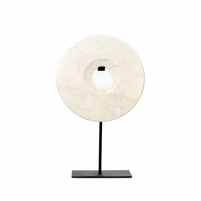 Sculptures, statuettes et miniatures - Marble Disc Sur Pied - Blanc - M - BAZAR BIZAR LIVING