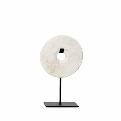 Sculptures, statuettes et miniatures - Marble Disc Sur Pied - Blanc - S - BAZAR BIZAR LIVING