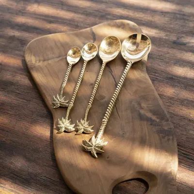 Flatware - The Palm Tree Long Spoon - Gold - BAZAR BIZAR LIVING