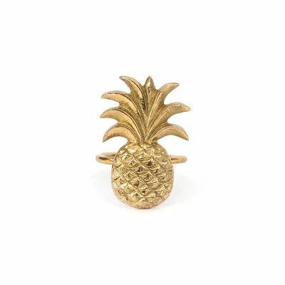 Couverts & ustensiles de cuisine - Le Rond de Serviette Pineapple - Or - BAZAR BIZAR LIVING