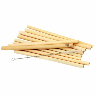 Kitchen utensils - The Bamboo Straws - Set of 10 With Cleaning Brush - BAZAR BIZAR LIVING