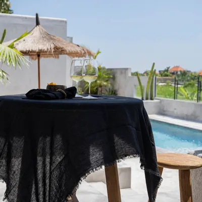 Table cloths - The Linen Tablecloth - Black - 150x200 - BAZAR BIZAR LIVING
